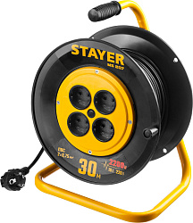  Удлинитель на катушке "MS 207", 30 м, 2200 Вт, 4 гнезда, ПВС 2х0,75 мм2, STAYER 