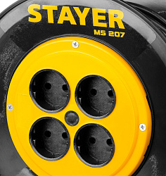  Удлинитель на катушке "MS 207", 40 м, 2200 Вт, 4 гнезда, ПВС 2x0,75 мм2, STAYER 