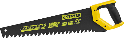  Ножовка STAYER "PROFI" "DEEP HARD" по пенобетону, 2-комп. ручка, шаг зуба 20мм, 500мм 
