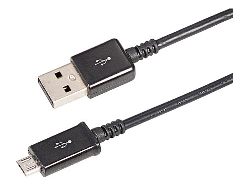  USB кабель microUSB 1 м длинный штекер черный REXANT 