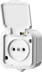 Розетка  STAYER "MASTER" "MAXIMA" одноместная,  с защитной крышкой, IP54, 10А, 220В 