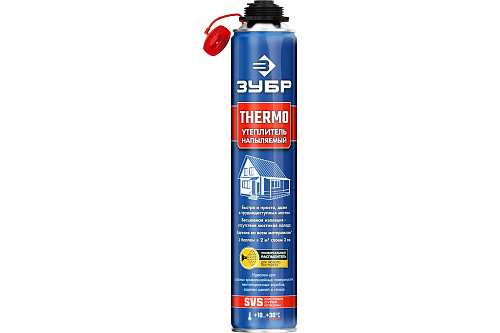  Напыляемый полиуретановый утеплитель ЗУБР Thermo 810 мл пистолетный 