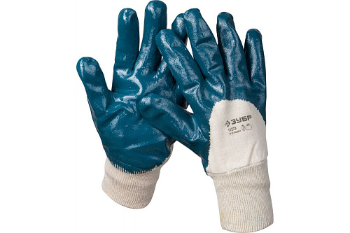  Перчатки маслобензостойкие тонкие размер L, полный облив, ЗУБР МЕХАНИК 