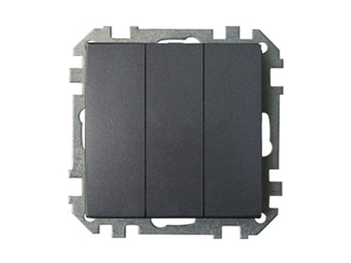  Выключатель 3 клав. (cкрытый, 10А) графит, Стиль, Bylectrica 