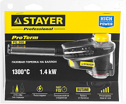  Горелка газовая на баллон, с пьезоподжигом, 1300С STAYER ProTerm 55582 