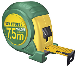  Рулетка KRAFTOOL "EXPERT" с нейлоновым покрытием, обрезин корпус, 9/25мм 