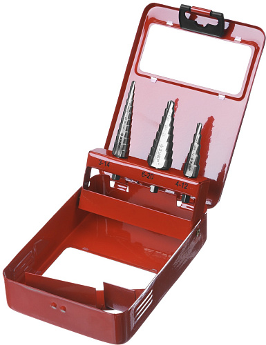  Набор ступенчатых сверл по сталям и цветным металлам МАСТЕР (3 шт; HSS) Зубр 29665-3-20-H3 