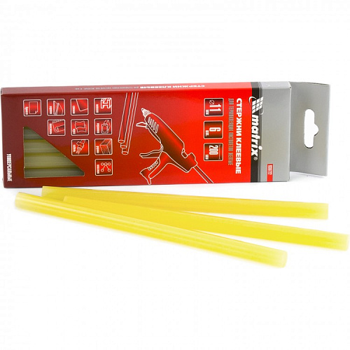  Стержни клеевые, жёлтый, 11*200мм, 6 шт./упак. // MATRIX 