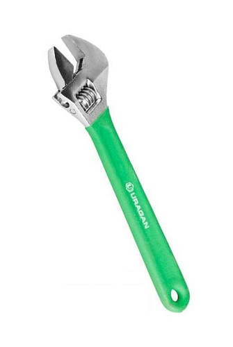  Ключ разводной URAGAN, хромированный, с обливной рукояткой, 250мм 