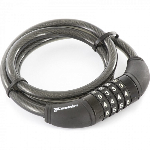  Замок тросовый универсальный с кодовым механизмом, 10 * 950 мм//MATRIX 