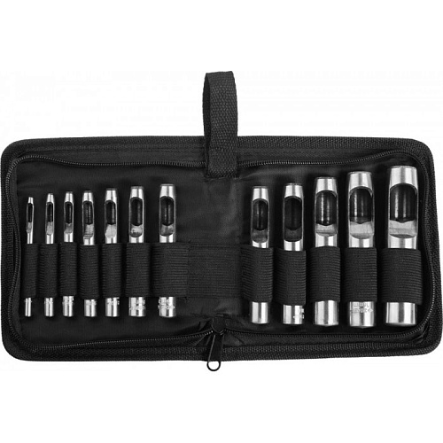  Набор пробойников для кожи, 3-19мм, 12шт, ЗУБР "МАСТЕР" 