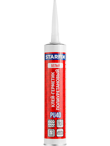  Клей-герметик полиуретановый PU40 STARFIX, белый 300 мл 
