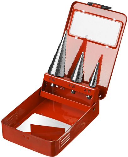  Набор сверл ступенчаных по сталям и цвет.мет. ЗУБР "МАСТЕР" 3шт. 