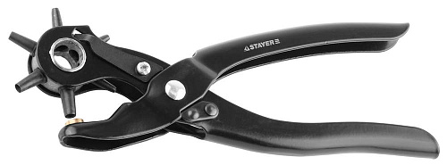  Дырокол STAYER "STANDARD" револьверный для кожи, 6-в-1, 2-4,5мм 