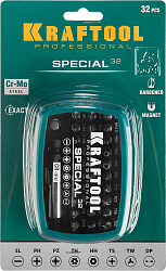  Набор специальных бит SPECIAL-32, 32 предмета, Cr-Mo, KRAFTOOL 2610-H32 