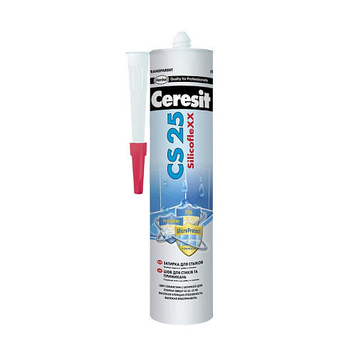  Силиконовая затирка Ceresit CS 25, прозрачная (0,28 л) 1095868 